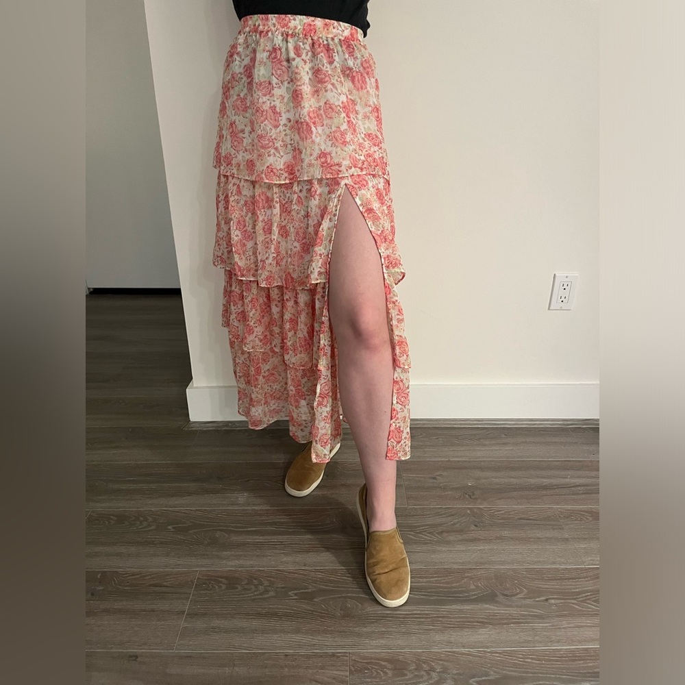 Miss Selfridge Floral Maxi Skirt With Slit